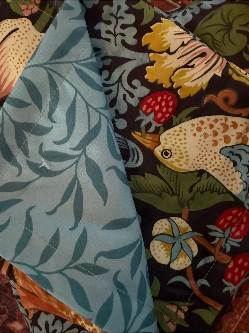 NEW Anthropologie Blue Green Bird Print Boho Queen King Bedding Duvet & Sham Set